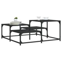 vidaXL Mesa de centro madera de ingeniería negra 87,5x87,5x40 cm