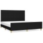 vidaXL Estructura de cama con cabecero de tela negro 180x200 cm vidaXL Estructura de cama con cabecero de tela negro 180x200 cm