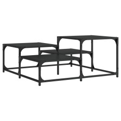 vidaXL Mesa de centro madera de ingeniería negra 87,5x87,5x40 cm