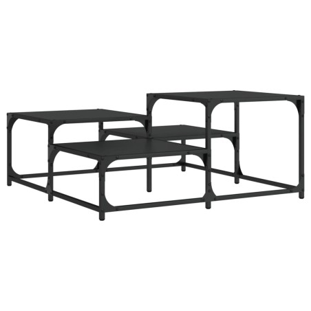 vidaXL Mesa de centro madera de ingeniería negra 87,5x87,5x40 cm