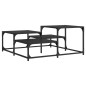 vidaXL Mesa de centro madera de ingeniería negra 87,5x87,5x40 cm