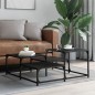 vidaXL Mesa de centro madera de ingeniería negra 87,5x87,5x40 cm