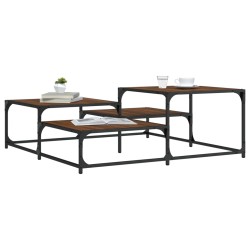 vidaXL Mesa de centro madera de ingeniería roble marrón 107x107x40 cm