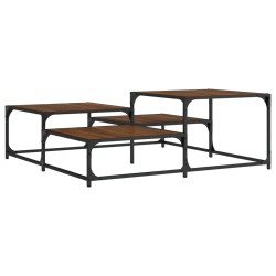 vidaXL Mesa de centro madera de ingeniería roble marrón 107x107x40 cm