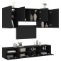 vidaXL Muebles de TV de pared 5 piezas madera de ingeniería negro vidaXL Muebles de TV de pared 5 piezas madera de ingeniería negro