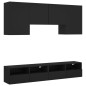 vidaXL Muebles de TV de pared 5 piezas madera de ingeniería negro vidaXL Muebles de TV de pared 5 piezas madera de ingeniería negro
