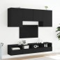 vidaXL Muebles de TV de pared 5 piezas madera de ingeniería negro vidaXL Muebles de TV de pared 5 piezas madera de ingeniería negro