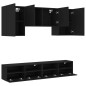 vidaXL Muebles de TV de pared 5 piezas madera de ingeniería negro vidaXL Muebles de TV de pared 5 piezas madera de ingeniería negro