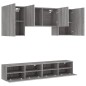 vidaXL Muebles de TV de pared 5 pzas madera de ingeniería gris Sonoma vidaXL Muebles de TV de pared 5 pzas madera de ingeniería gris Sonoma