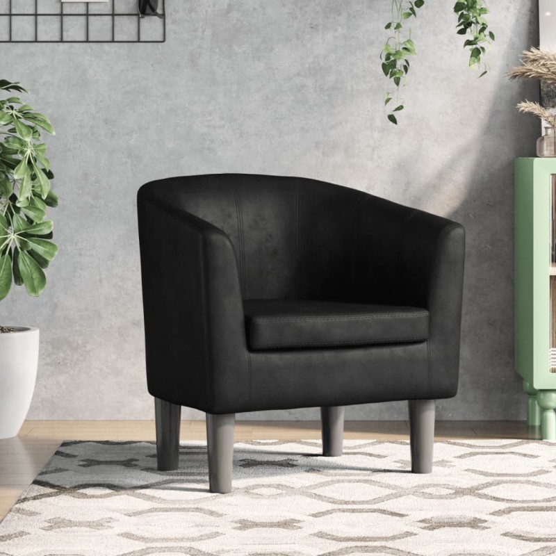 vidaXL Sillón cuero sintético negro vidaXL Sillón cuero sintético negro