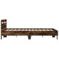 vidaXL Cama con cabecero madera de ingeniería roble ahumado 140x190 cm vidaXL Cama con cabecero madera de ingeniería roble ahumado 140x190 cm
