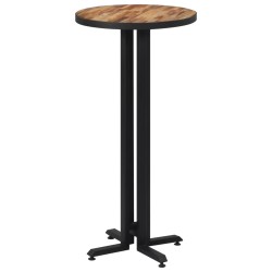 vidaXL Mesa alta de bar redonda teca reciclada maciza Ø55x110 cm