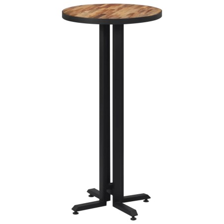 vidaXL Mesa alta de bar redonda teca reciclada maciza Ø55x110 cm