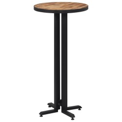 vidaXL Mesa alta de bar redonda teca reciclada maciza Ø55x110 cm