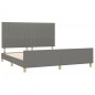 vidaXL Estructura de cama con cabecero tela gris oscuro 160x200 cm vidaXL Estructura de cama con cabecero tela gris oscuro 160x200 cm