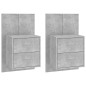vidaXL Mesitas de noche de pared 2 unidades color gris hormigón vidaXL Mesitas de noche de pared 2 unidades color gris hormigón