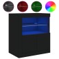 vidaXL Aparador con luces LED negro 60,5x37x67 cm vidaXL Aparador con luces LED negro 60,5x37x67 cm