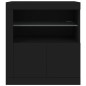 vidaXL Aparador con luces LED negro 60,5x37x67 cm vidaXL Aparador con luces LED negro 60,5x37x67 cm