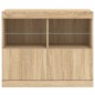 vidaXL Aparador con luces LED roble Sonoma 81x37x67 cm