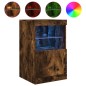vidaXL Aparador con luces LED roble ahumado 41x37x67 cm vidaXL Aparador con luces LED roble ahumado 41x37x67 cm