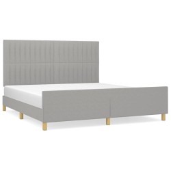 vidaXL Estructura de cama con cabecero gris claro tela 180x200 cm