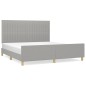 vidaXL Estructura de cama con cabecero gris claro tela 180x200 cm vidaXL Estructura de cama con cabecero gris claro tela 180x200 cm