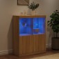 vidaXL Aparador con luces LED roble Sonoma 81x37x100 cm vidaXL Aparador con luces LED roble Sonoma 81x37x100 cm