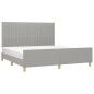 vidaXL Estructura de cama con cabecero gris claro tela 180x200 cm vidaXL Estructura de cama con cabecero gris claro tela 180x200 cm