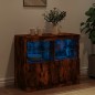 vidaXL Aparador con luces LED roble ahumado 81x37x67 cm vidaXL Aparador con luces LED roble ahumado 81x37x67 cm