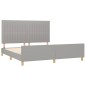 vidaXL Estructura de cama con cabecero gris claro tela 180x200 cm vidaXL Estructura de cama con cabecero gris claro tela 180x200 cm
