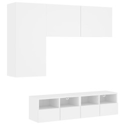 vidaXL Muebles de TV de pared 4 piezas madera de ingeniería blanco