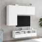 vidaXL Muebles de TV de pared 4 piezas madera de ingeniería blanco