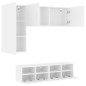 vidaXL Muebles de TV de pared 4 piezas madera de ingeniería blanco