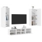 vidaXL Muebles de TV de pared 5 piezas madera de ingeniería blanco vidaXL Muebles de TV de pared 5 piezas madera de ingeniería blanco