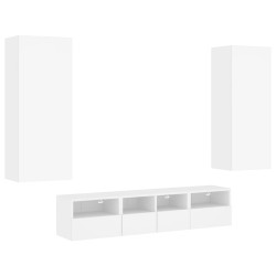 vidaXL Muebles de TV de pared 5 piezas madera de ingeniería blanco