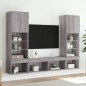 vidaXL Muebles TV pared con LED 5 pzas madera ingeniería gris Sonoma