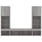 vidaXL Muebles TV pared con LED 5 pzas madera ingeniería gris Sonoma