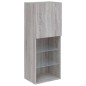 vidaXL Muebles TV pared con LED 5 pzas madera ingeniería gris Sonoma
