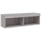 vidaXL Muebles TV pared con LED 5 pzas madera ingeniería gris Sonoma
