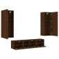 vidaXL Muebles de TV de pared 5 pzas madera de ingeniería marrón roble