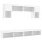 vidaXL Muebles de TV de pared con LED 6 pzas madera ingeniería blanco