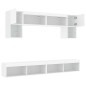 vidaXL Muebles de TV de pared con LED 6 pzas madera ingeniería blanco