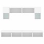 vidaXL Muebles de TV de pared con LED 6 pzas madera ingeniería blanco
