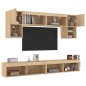 vidaXL Muebles TV pared con LED 6 pzas madera ingeniería roble Sonoma
