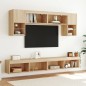 vidaXL Muebles TV pared con LED 6 pzas madera ingeniería roble Sonoma