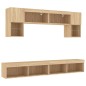 vidaXL Muebles TV pared con LED 6 pzas madera ingeniería roble Sonoma