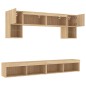 vidaXL Muebles TV pared con LED 6 pzas madera ingeniería roble Sonoma