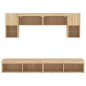 vidaXL Muebles TV pared con LED 6 pzas madera ingeniería roble Sonoma