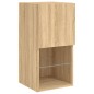 vidaXL Muebles TV pared con LED 6 pzas madera ingeniería roble Sonoma