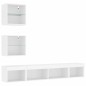 vidaXL Muebles de TV de pared con LED 5 pzas madera ingeniería blanco